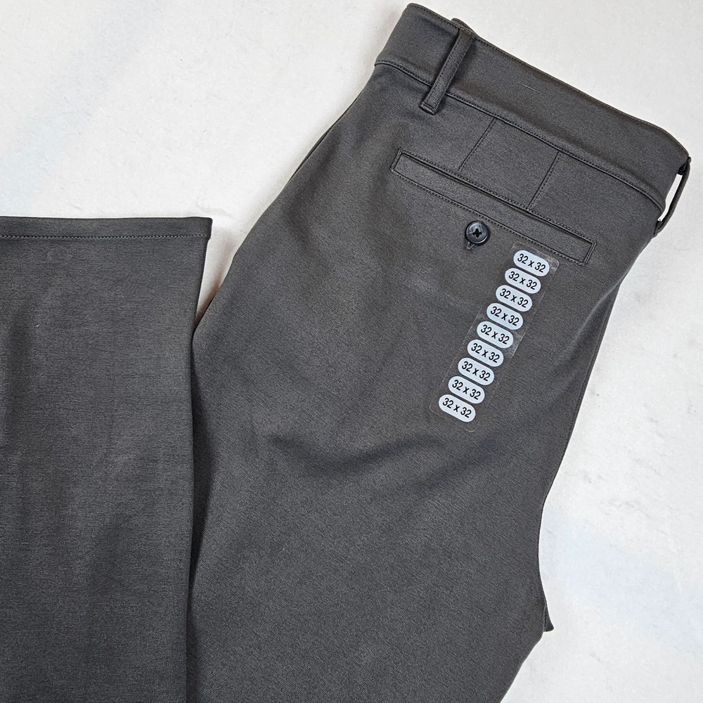 True Classic Chino Pants Mens 32x32 Charcoal Grey Stretch Modern Fit Trousers